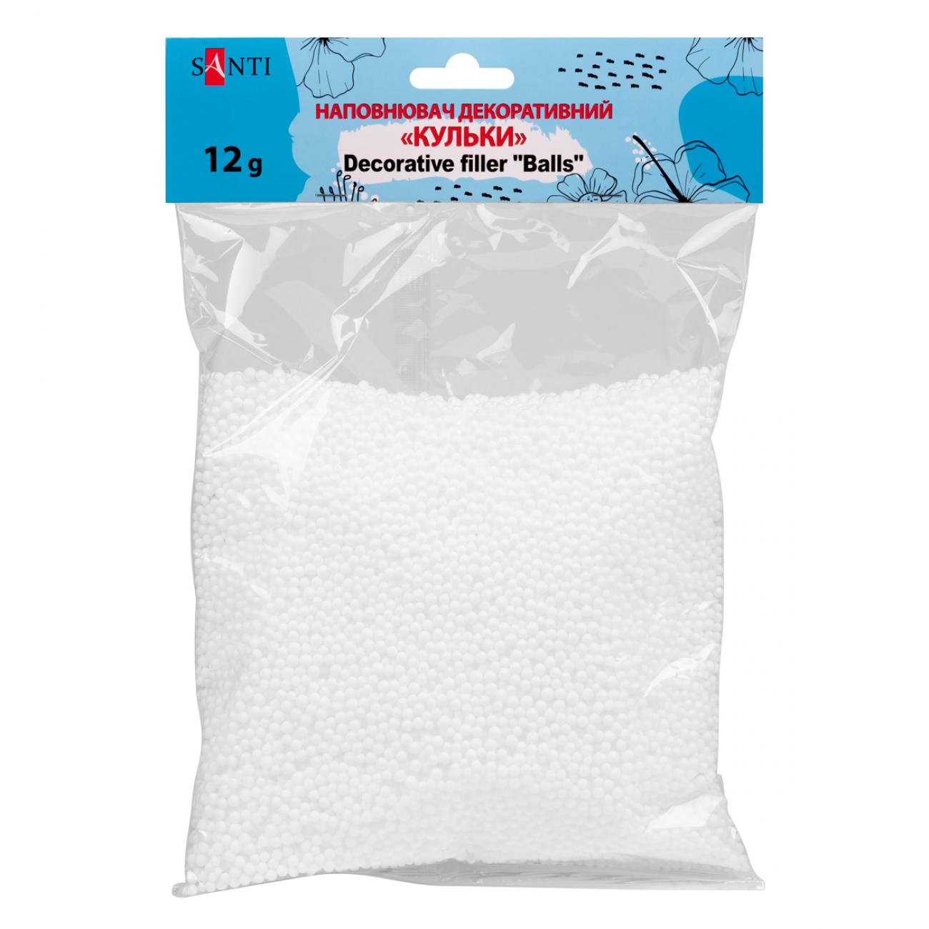 Декор. наповнювач "Santi" Кульки,білі 12г №742778(1)(12) — фото товару | Канцелярський Сад