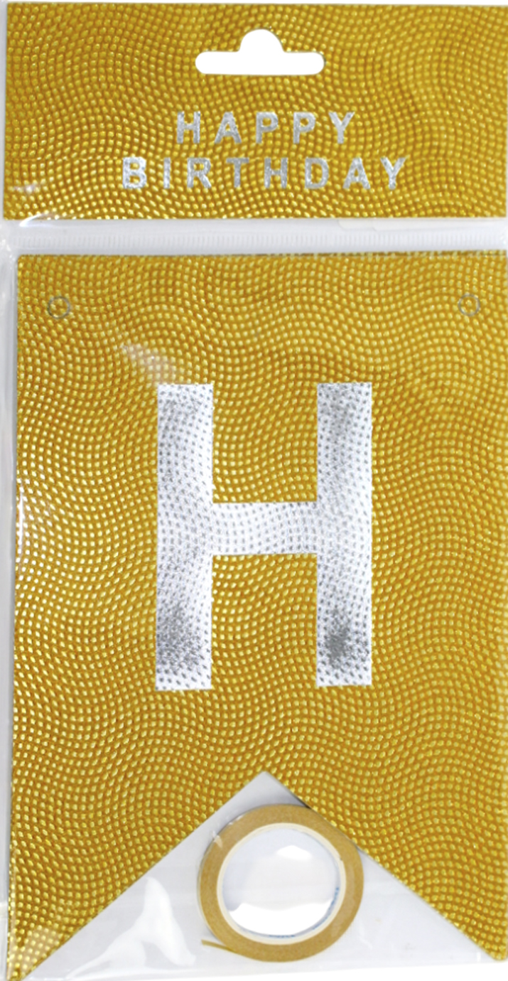 Гірлянда "Happy Birthday" стрази золото — фото товару | Канцелярський Сад