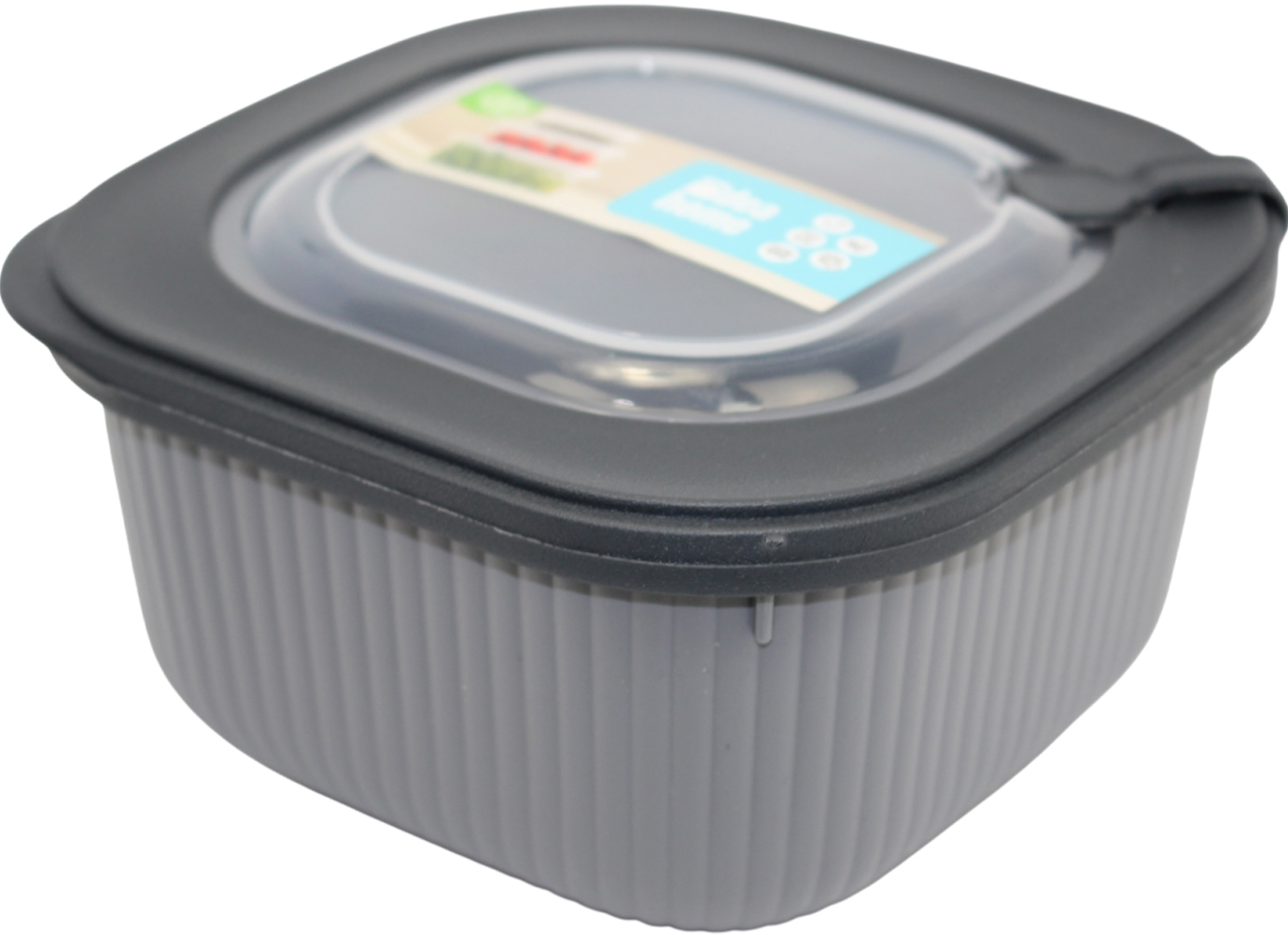 Контейнер для харч. прод. пласт. "Idea Home Line Box Gray" 1,8л квадр. №00683(24) — фото товару | Канцелярський Сад
