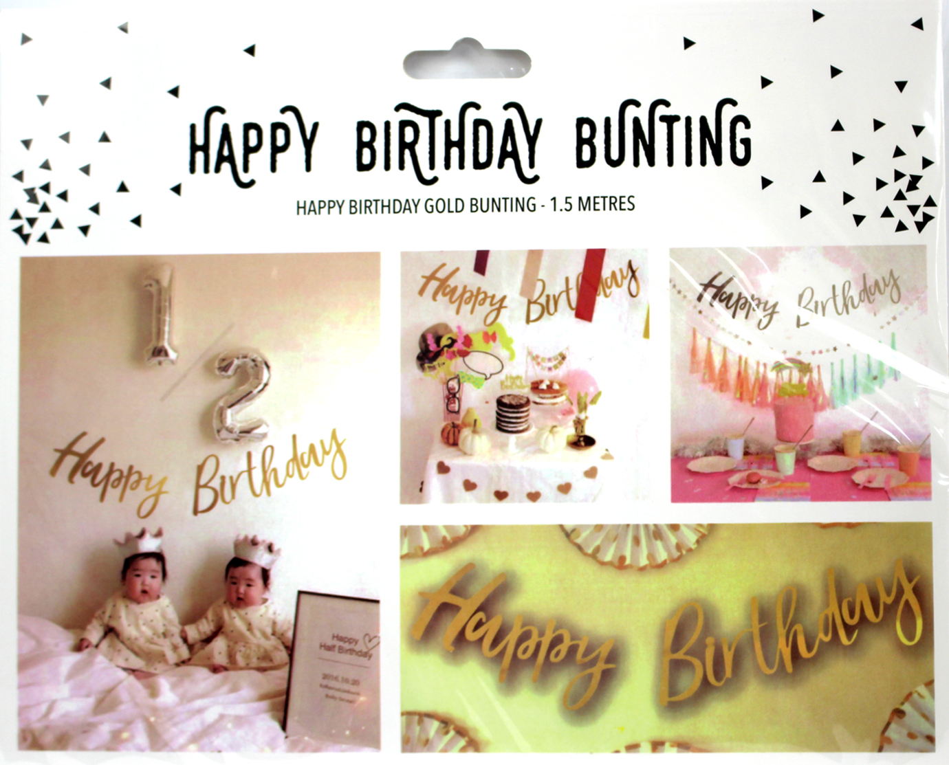 Гірлянда "Happy Birthday" рожеве золото №80204(12) — фото товару | Канцелярський Сад