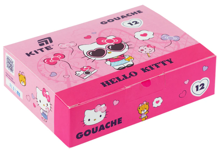 Гуаш "Kite" 12кольор. 20мл №HK26-063 "Hello Kitty" (12) — фото товару | Канцелярський Сад