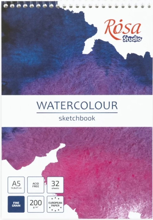 Скетчбук пруж. 32/200 А5 фіолетовий №6900502/Rosa Studio/(10) — фото товару | Канцелярський Сад