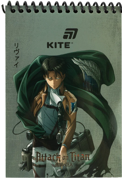Блокнот пруж. А6 48арк. б/лін. Attack on Titan №AT26-196/Kite/(20) — фото товару | Канцелярський Сад