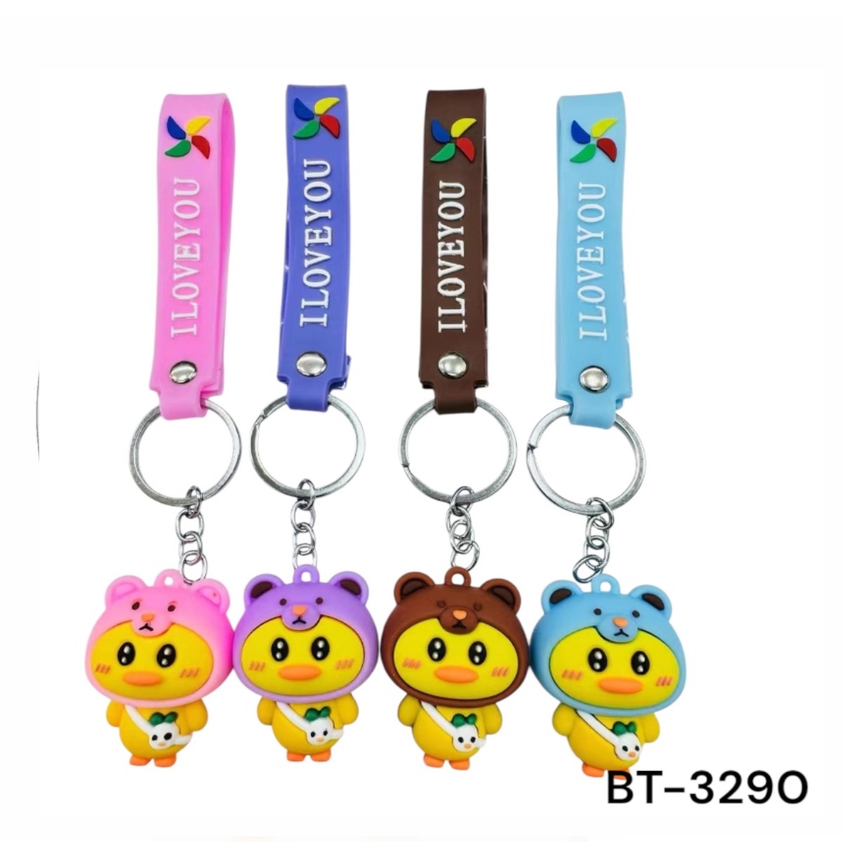 Брелок гумовий "Каченя Лалафанфан" зі стрічкою мікс №BT-3290(12) — купити | Канцелярський Сад