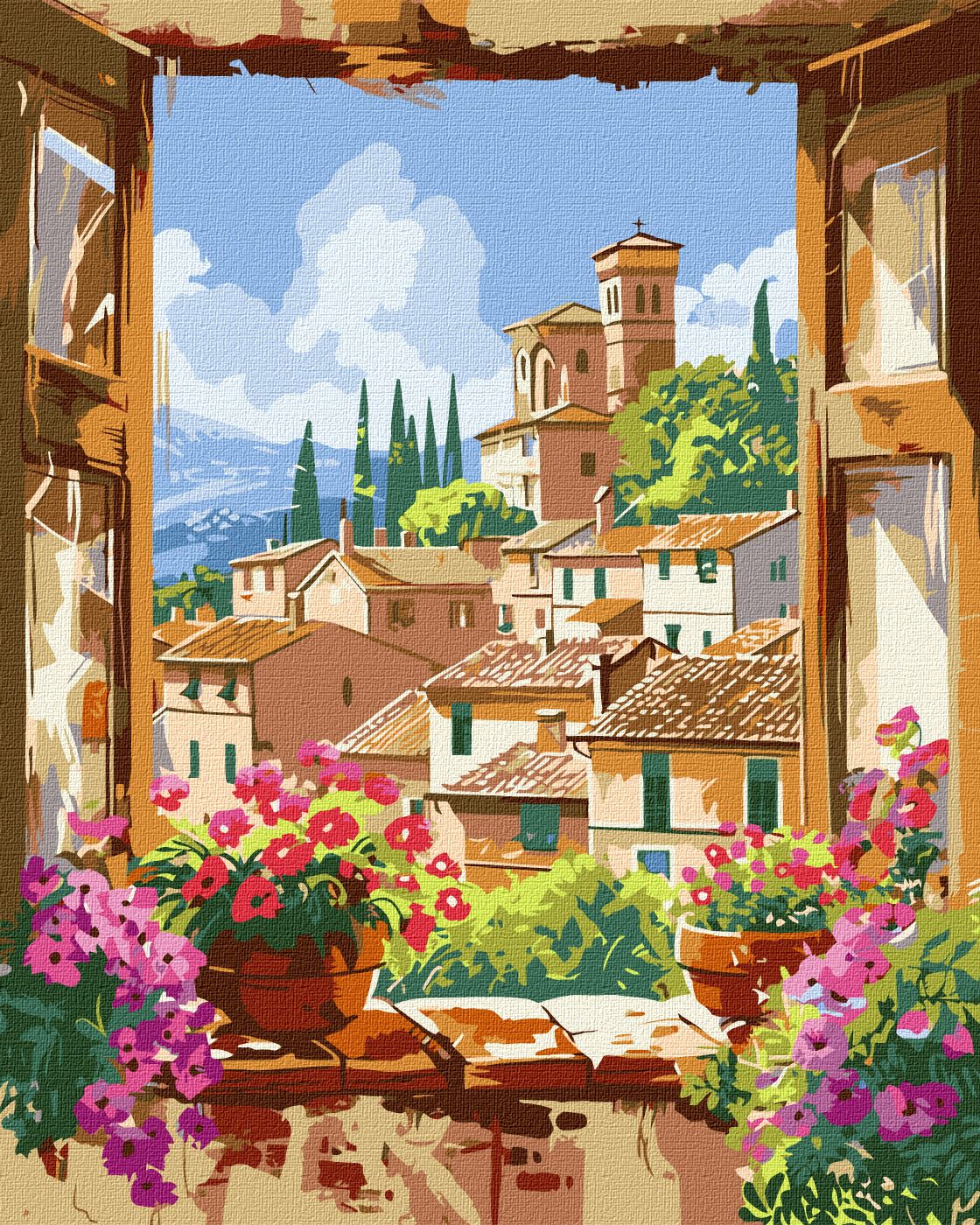 Картини по номерах акрил. "Улюблена Тоскана" 40х50см №KHO6349/Ідейка/ — фото товару | Канцелярський Сад