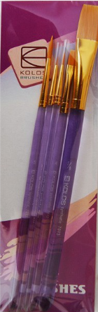 Набір пензлів худож. 5шт "Kolos" №7013/42701323 (Синтетика круг/плос.) (10) — купити | Канцелярський Сад