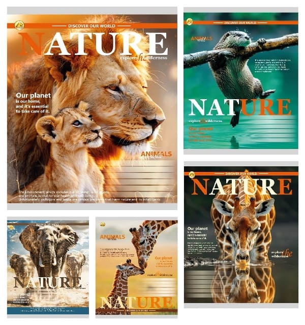 Зошит 36арк. кліт. /ТВ/ "Тварини" №ТА61405(20)(240) — фото товару | Канцелярський Сад