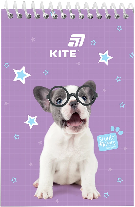 Блокнот пруж. А6 48арк. б/лін. Studio Pets №SP26-196/Kite/(20) — фото товару | Канцелярський Сад
