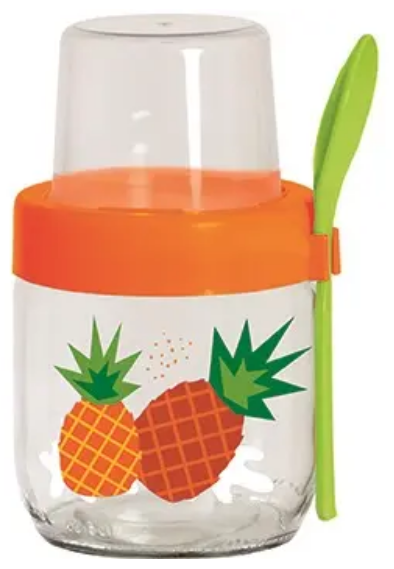 Банка скло "Herevin Yoghurt" 0,425л з ложкою і контейнером №131615-300(12) — фото товару | Канцелярський Сад