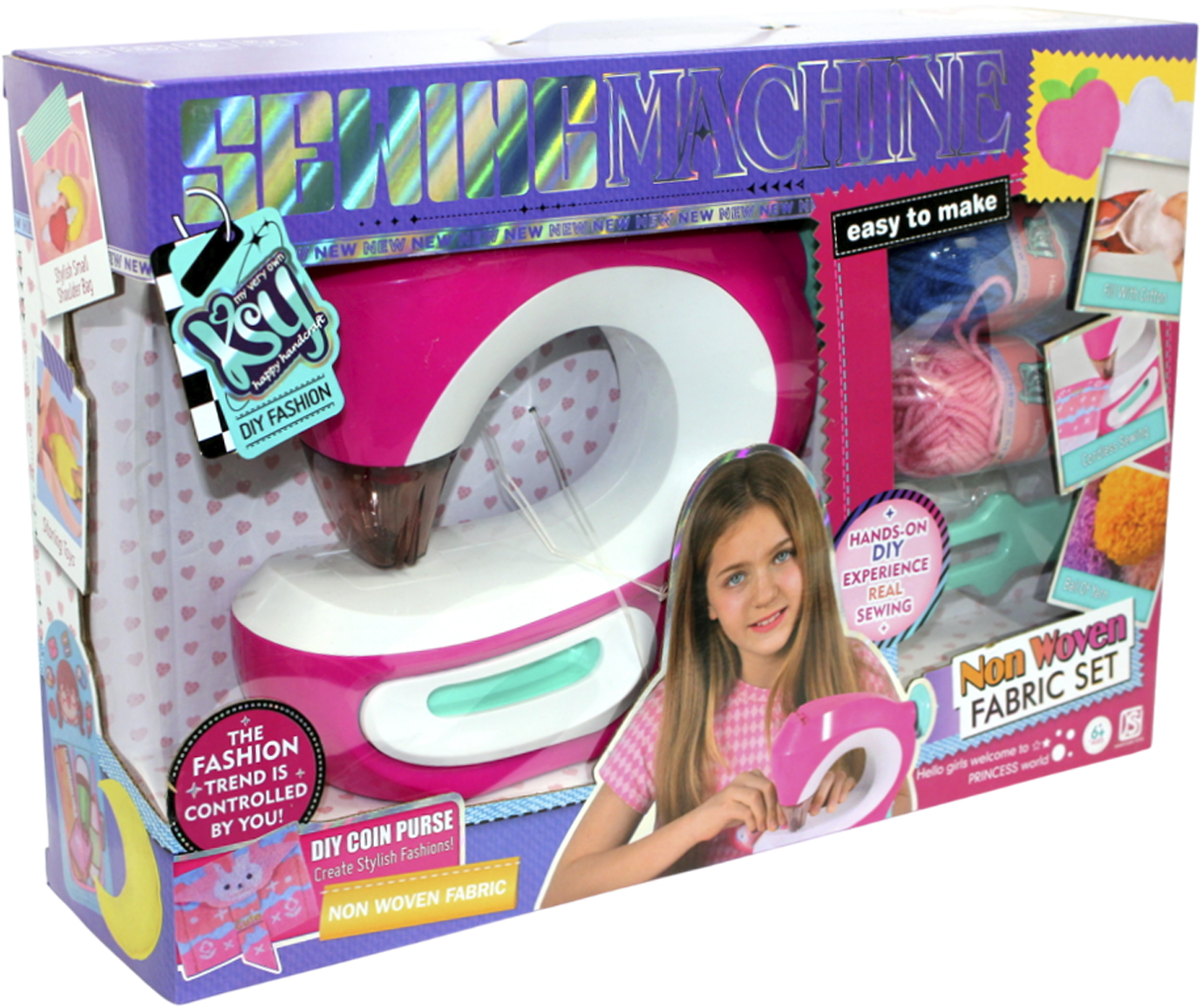 Набір для творч. "Швейна машнка" шиє, наповн., нитки,аксес.,на бат-ці,в кор-ці №KSY899(12) — фото товару | Канцелярський Сад