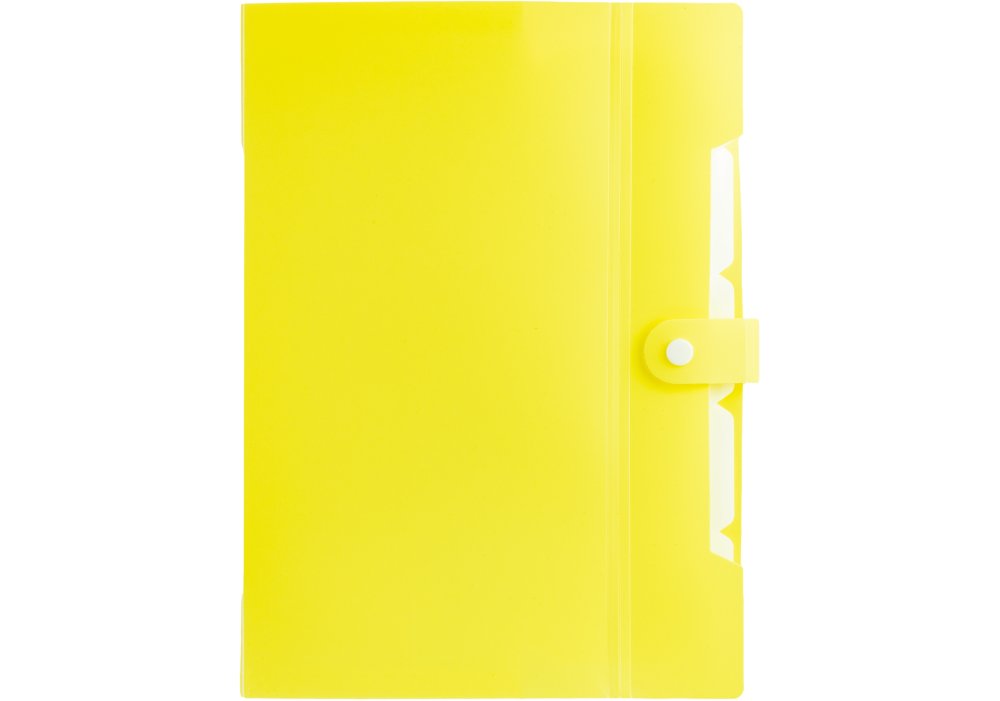 Папка-конверт "Optima" №O35522 А4 на кнопці,6від.,з розширенням,світло-лимонна(30) — фото товару | Канцелярський Сад
