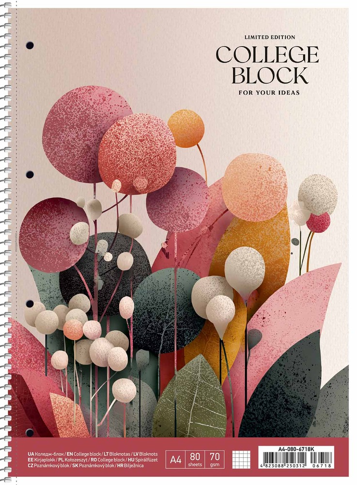 Коледж-блок А4+ 80арк. кліт. мат. лам.,кремовий блок №A4-080-6718K/Школярик/(4)(36) — фото товару | Канцелярський Сад