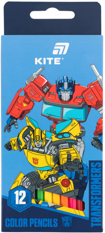 Олівці кольор. 12 кольор. "Kite" №TF26-051 Transformers(12)(240) — фото товару | Канцелярський Сад