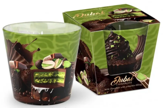 Свічка з ароматом "Bartek candles" 115г/30год. Dubai chocolate(12) — фото товару | Канцелярський Сад