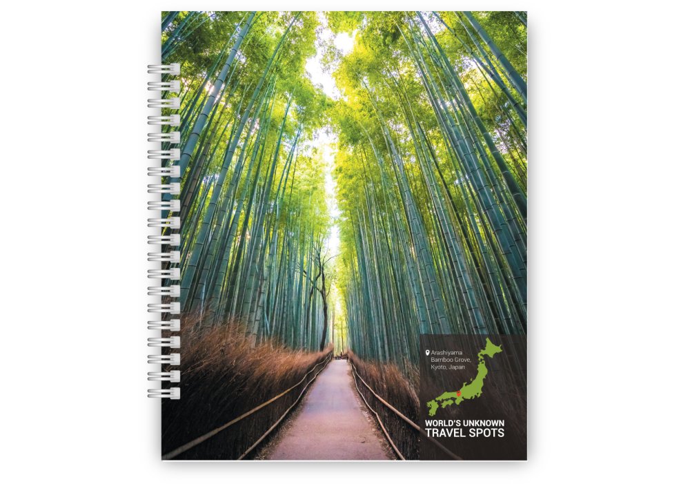 Блокнот пруж. В5 60арк. кліт. карт. "Невідомі куточки світу" Japan №O20300-02/Optima/(40) — фото товару | Канцелярський Сад