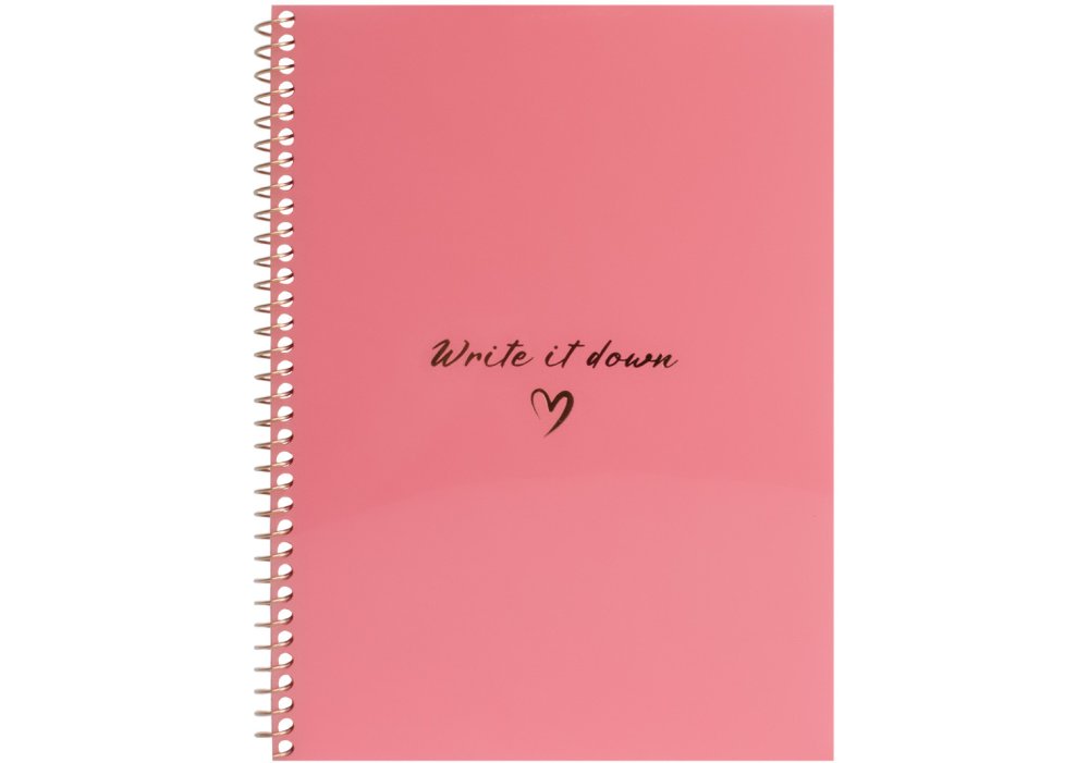 Блокнот пруж. бок. А5 60арк. кліт. пласт. кораловий №O69168/Optima/(72) — фото товару | Канцелярський Сад