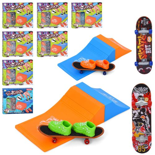 Гра пальчикова "Фінгерборд" міні скейт 9,5см,трамплини,кросівки,в кор-ці №6688-158-159 — фото товару | Канцелярський Сад