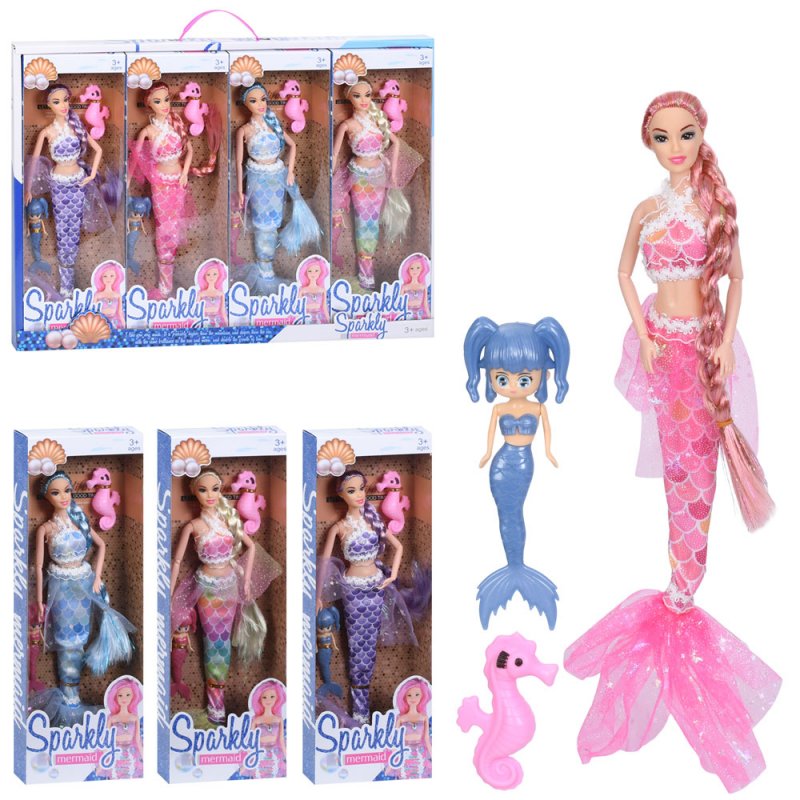 Лялька "Русалка" 30см,шарнірні руки,з донькою 12см,морський коник,в кор-ці №JS9006A16(48) — фото товару | Канцелярський Сад
