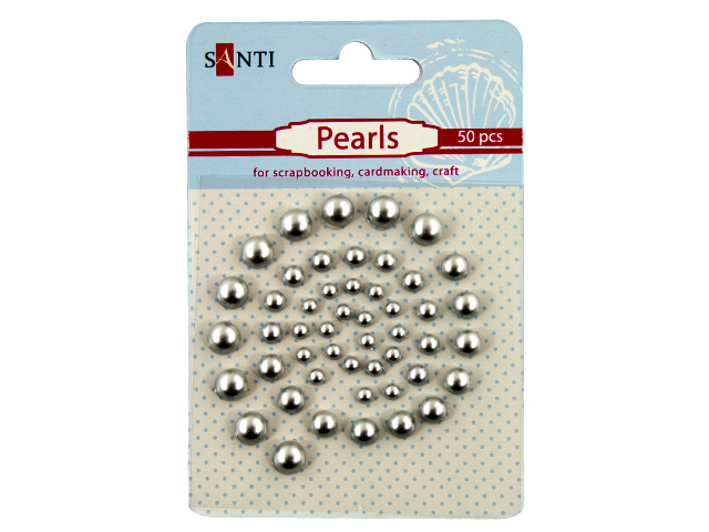 Набір перлин самокл. "Santi" сріб. (50шт) №952638(10) — фото товару | Канцелярський Сад