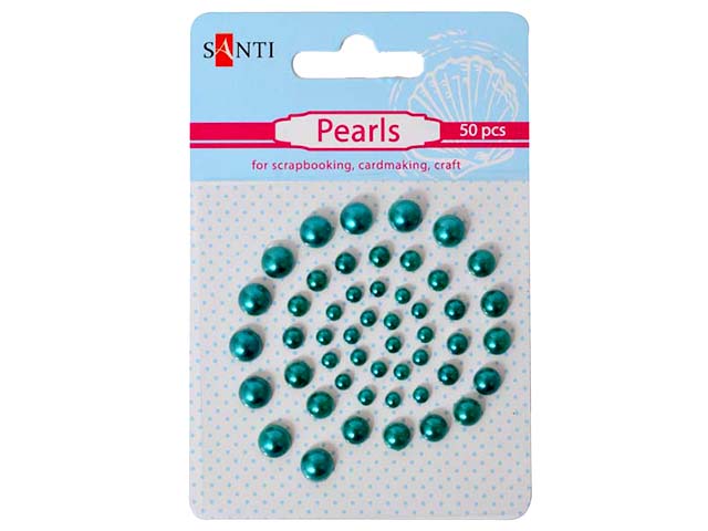 Набір перлин самокл. "Santi" смарагд. (50шт) №740138(10) — фото товару | Канцелярський Сад
