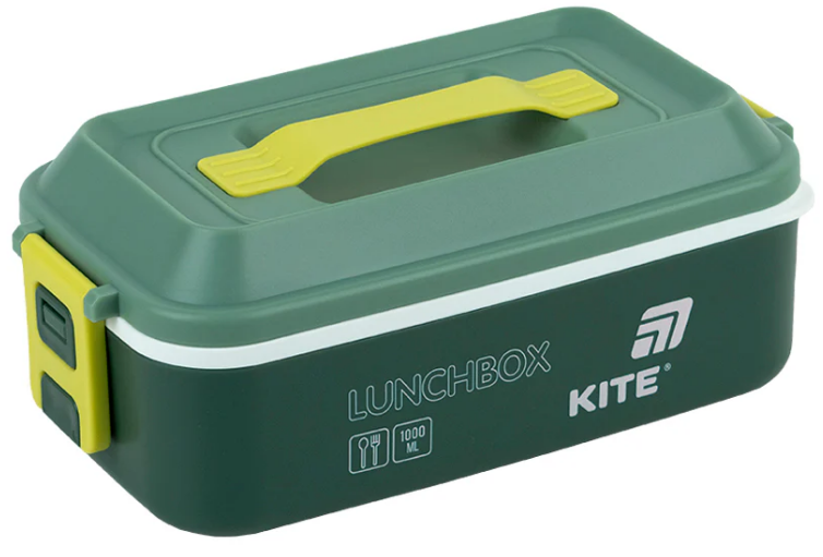 Ланч бокс пласт. "Kite" 1000мл з наповненням,зелений №K25-1183-3 — фото товару | Канцелярський Сад