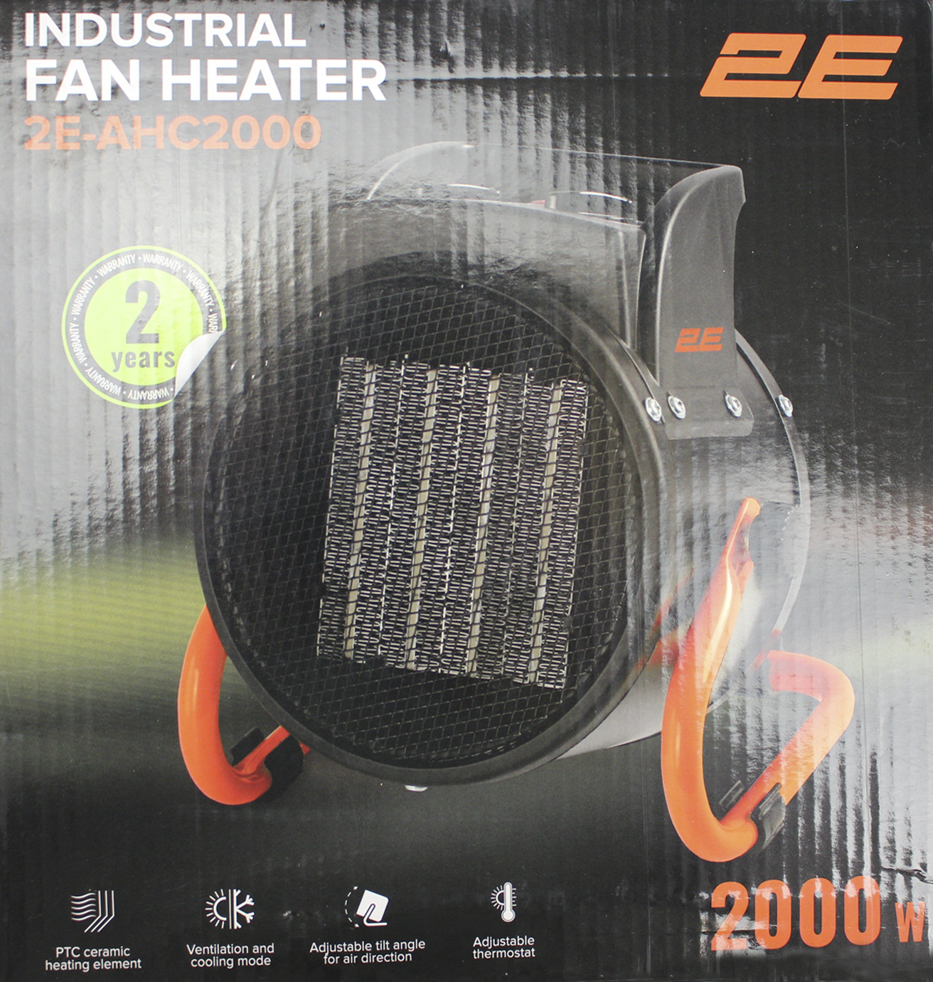 2E Ceramic 2кВт 20м/2 197м куб/г керам. нагрів елемент, чорний — фото товару | Канцелярський Сад