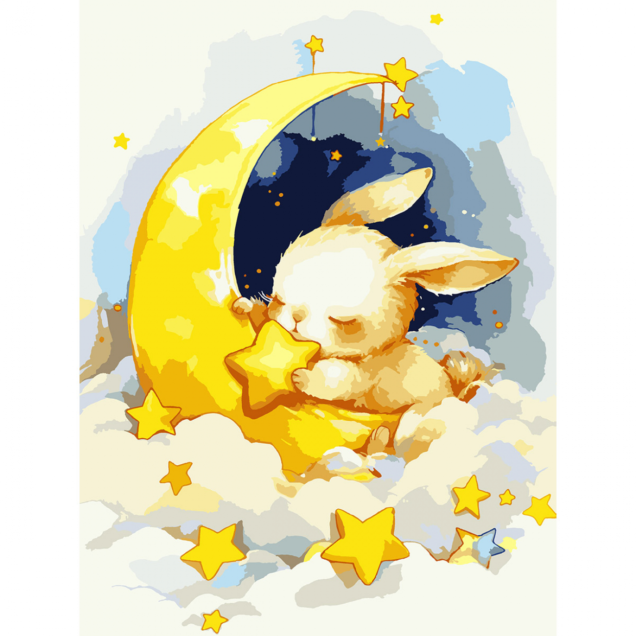 Картини по номерах "Santi" Зайченя з зірочкою 30х40см, LED підсвітка №956443 — фото товару | Канцелярський Сад