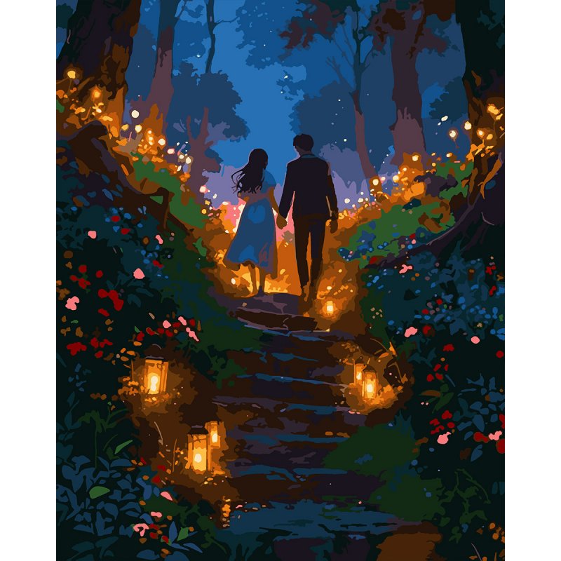 Картини по номерах "Santi" Романтична прогулянка 40х50см LED підсвітка №956660 — фото товару | Канцелярський Сад