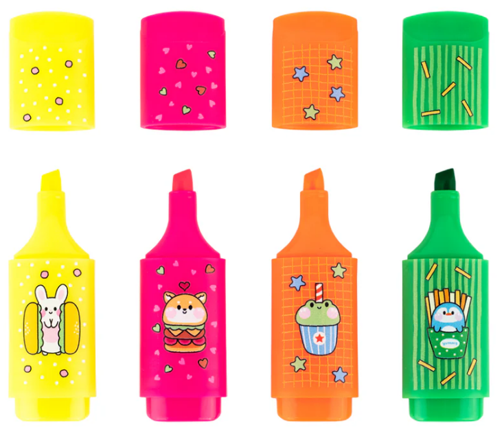 Набір текстмаркерів "KIte" Highlighter 4шт неон №K26-445-1/KIte/((12)24) — фото товару | Канцелярський Сад