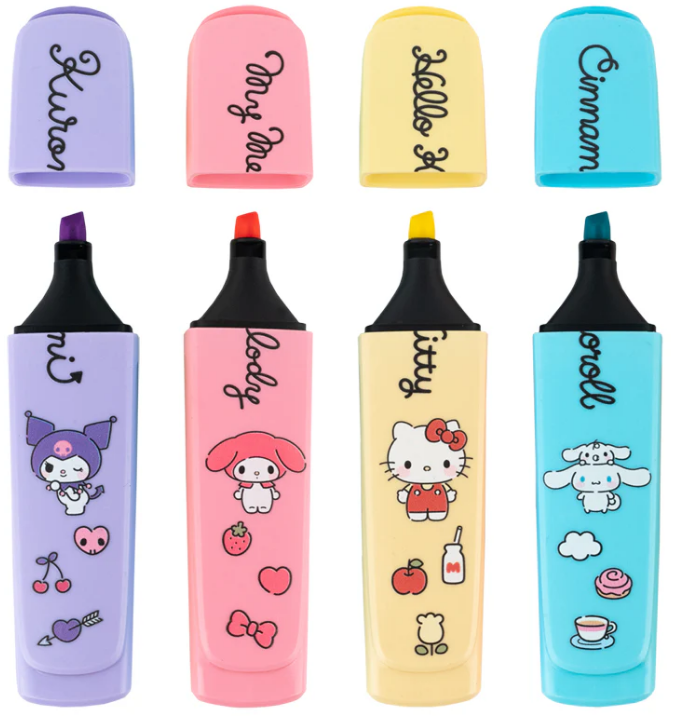 Набір текстмаркерів "KIte" Highlighter Hello Kitty 4шт №HK26-444/KIte/(24) — фото товару | Канцелярський Сад