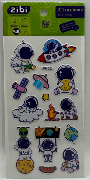 Наліпка 3D "Блакитний космос" 18см, KIDS Line №ZB.63338/Zibi/(20) — фото товару | Канцелярський Сад