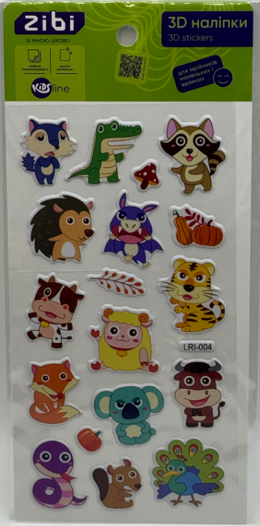 Наліпка 3D "Лісові малюки" 18см, KIDS Line №ZB.63361/Zibi/(20) — фото товару | Канцелярський Сад