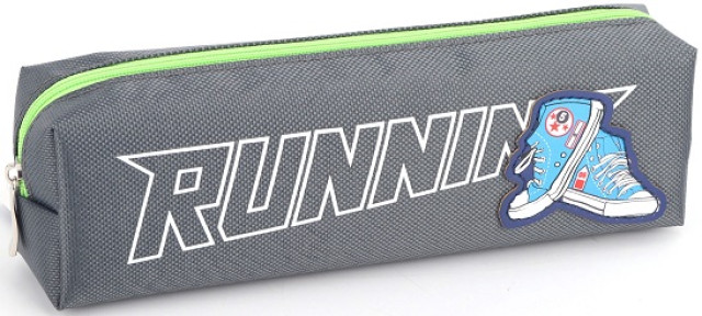 Пенал 1від., б/н,на блиск. сірий №KJ3808/Мандарин/(48) — фото товару | Канцелярський Сад