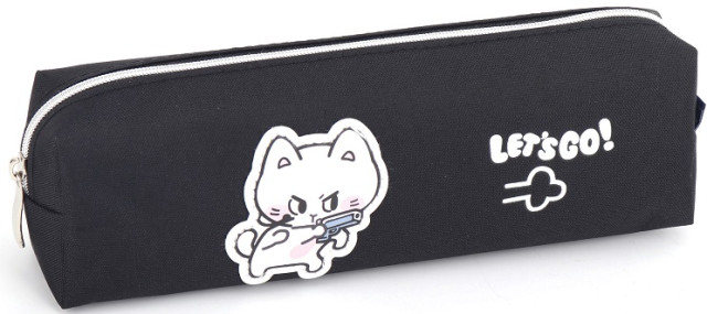 Пенал 1від., б/н,на блиск. чорний №KJ3901/Мандарин/(48) — фото товару | Канцелярський Сад