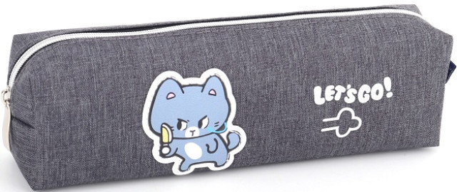 Пенал 1від., б/н,на блиск. сірий №KJ3901/Мандарин/(48) — фото товару | Канцелярський Сад