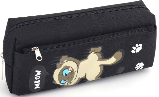 Пенал 2від., б/н,на блиск. чорний №KJ3905/Мандарин/(30) — фото товару | Канцелярський Сад