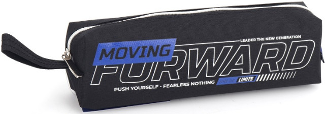 Пенал 1від., б/н,на блиск. "Forward" чорний №KJ4052/Мандарин/(48) — фото товару | Канцелярський Сад