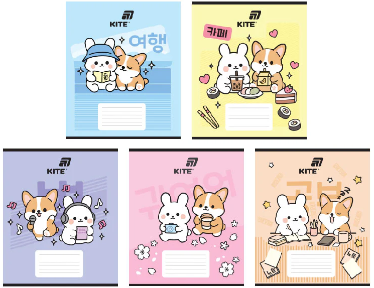 Зошит 18арк. кліт. "Kite" софт тач + УФ лак №K26-236-2(20)(400) — фото товару | Канцелярський Сад