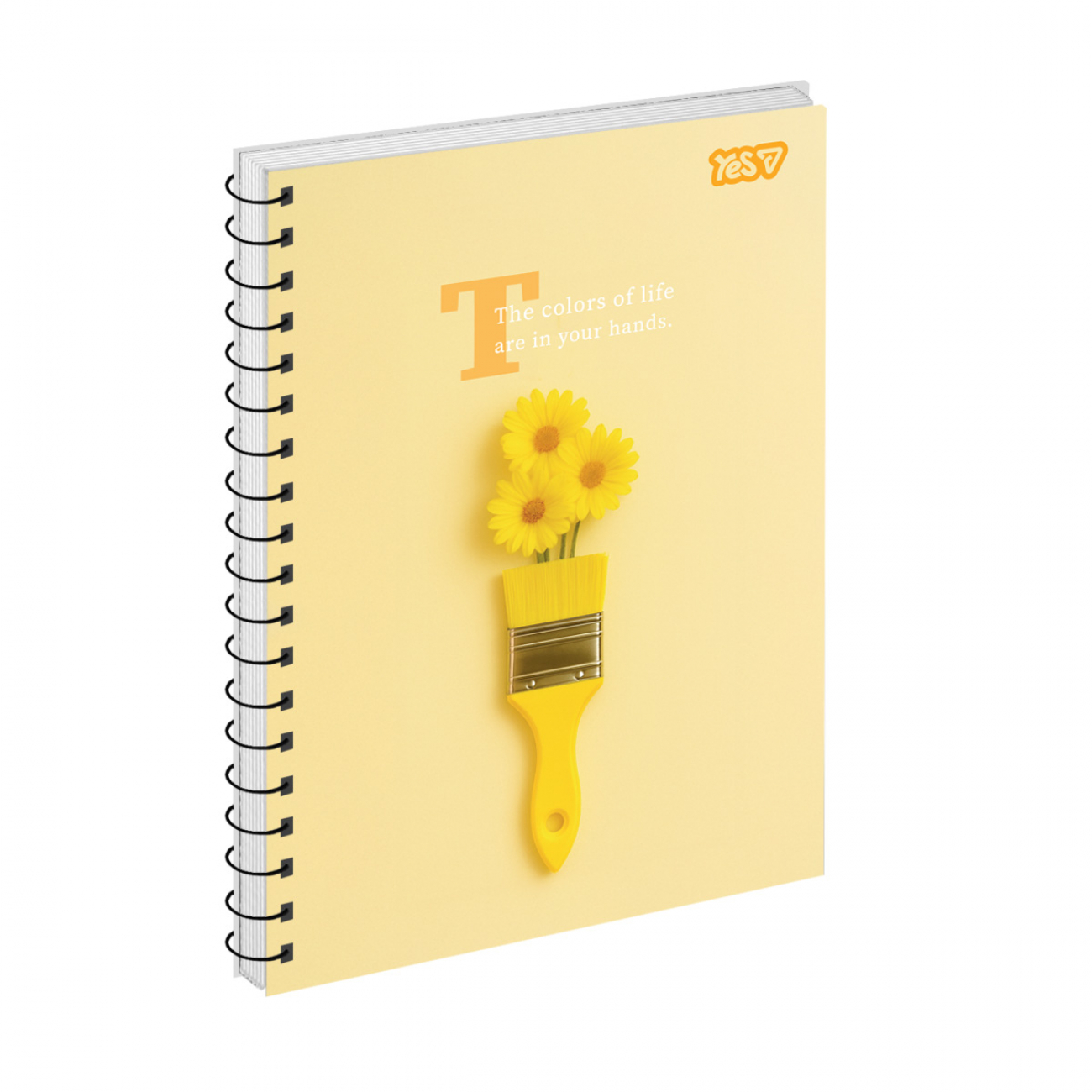 Блокнот пруж. А5 80арк. кліт. карт. обкл. ВД-лак Фарби життя. Жовтий №152445/Yes/(60) — фото товару | Канцелярський Сад