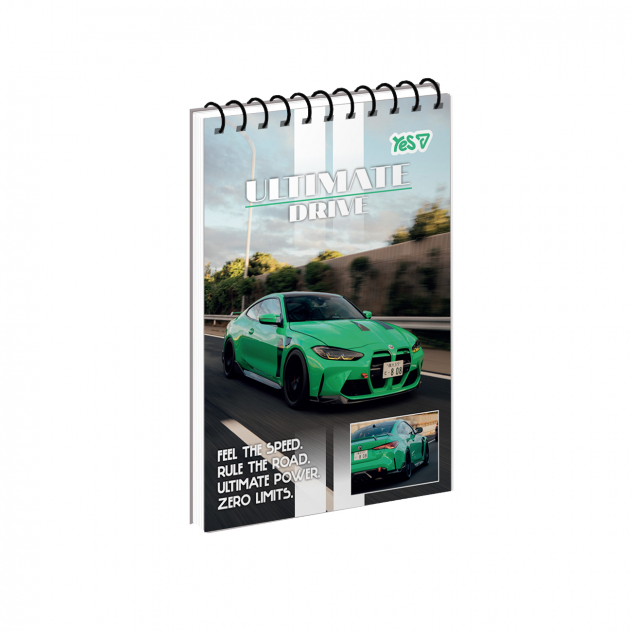 Блокнот пруж. А6 80арк. кліт. карт. обкл. ВД-лак Drive Mode №152481/Yes/ — фото товару | Канцелярський Сад