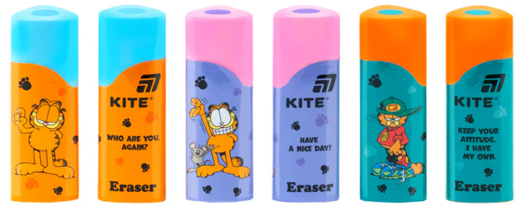 Гумка "Kite" Garfield кольор. №GF26-1269(36) — купити | Канцелярський Сад