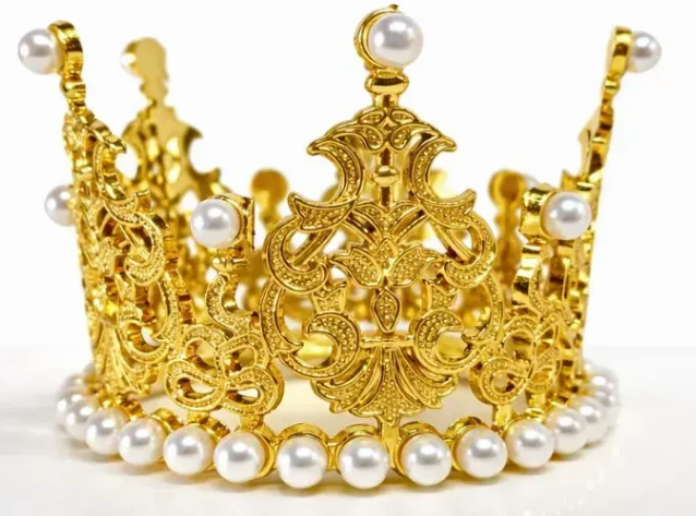 Корона пластм. мал. золото з білим камінням 7х5см №16590(10) — купити | Канцелярський Сад