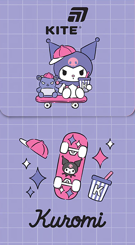 Блокнот А6 60арк. кліт. на магніті "Kuromi" №HK26-092-1/Kite/(10) — фото товару | Канцелярський Сад