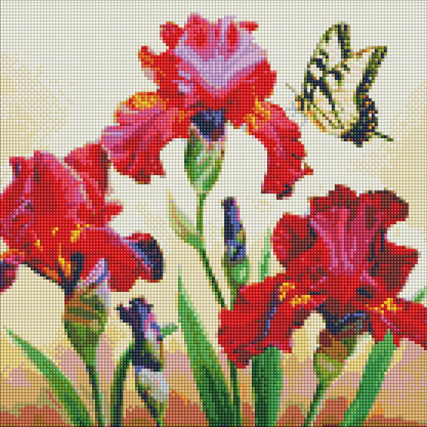 Набір з алмазною мозаїкою "Вишукані іриси" з АВ стразами 40х40см №AMO7650/Ідейка/ — фото товару | Канцелярський Сад